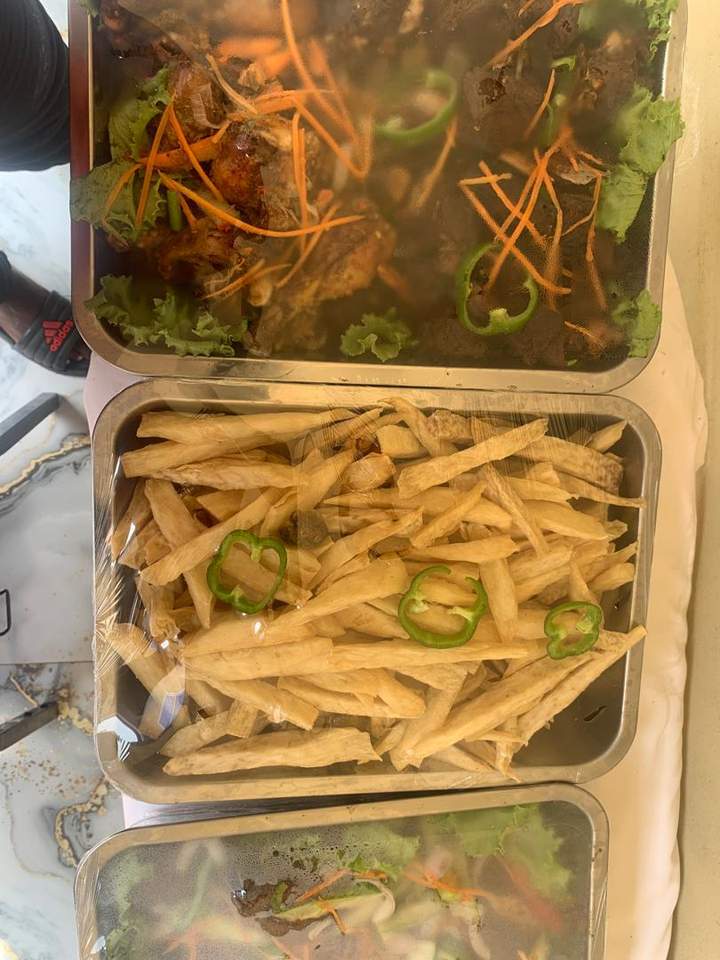 Golden Yam Fries & Chicken — crisp yam fries with pepper-kissed fried chicken