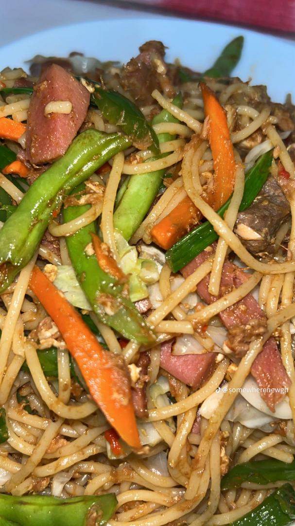 Stir-Fried Spaghetti — with vibrant vegetables and beef